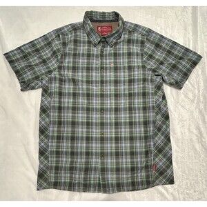 John M Browning Shirt Men Size Large Heritage Collection Plaid, Pocket *Flaw*